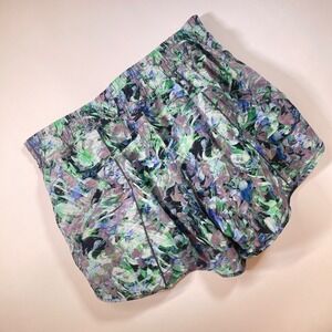 Lululemon Women's Running Shorts Size 14 Floral Green Blue Athletic